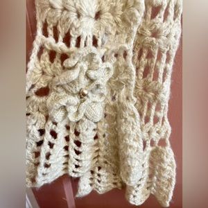 wool blend crocheted scarf